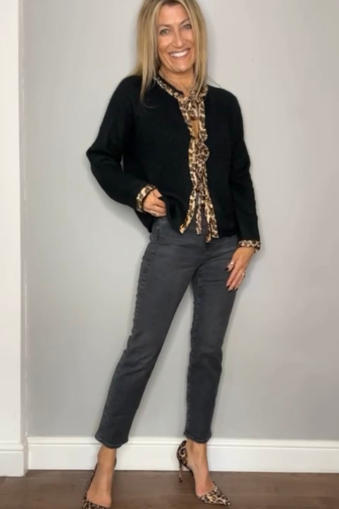 Nancy Bow Leopard Cardigan