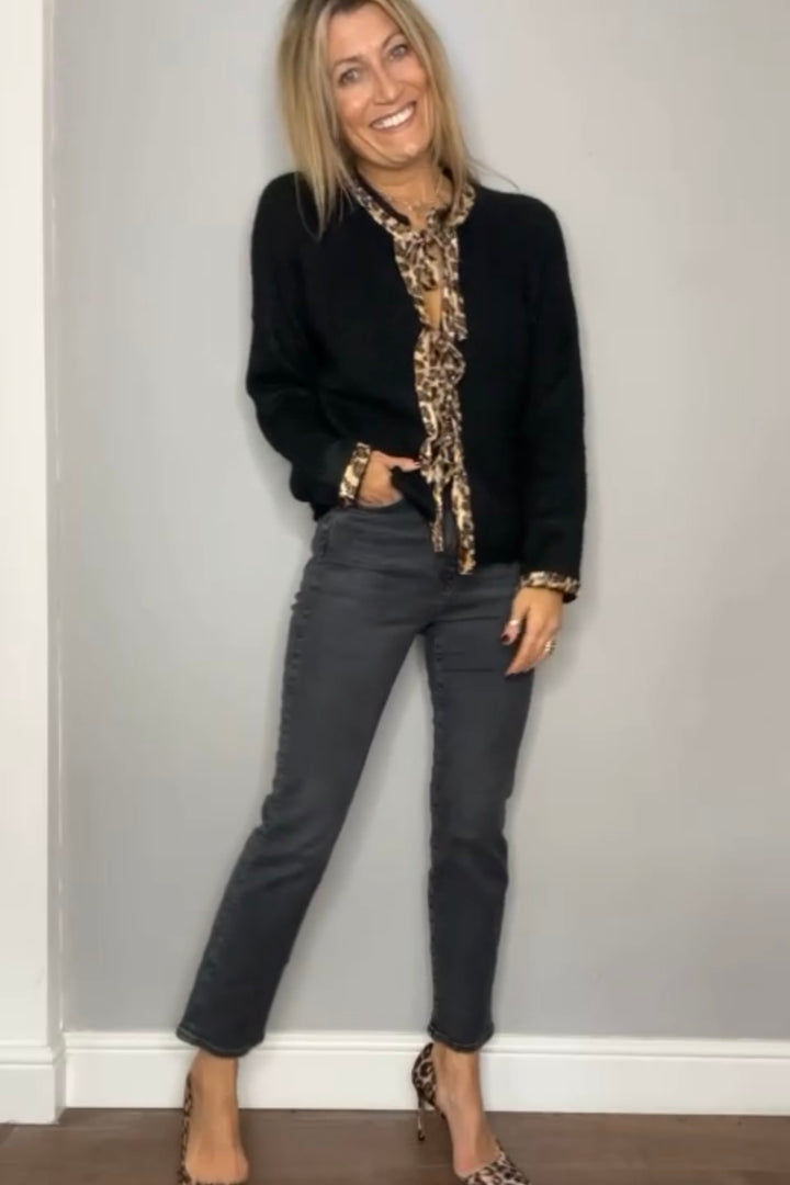 Nancy Bow Leopard Cardigan