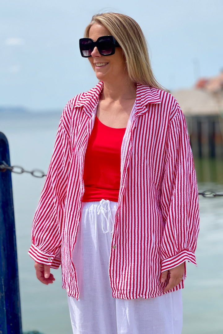 Bertie Stripe Cotton Oversize Blouse