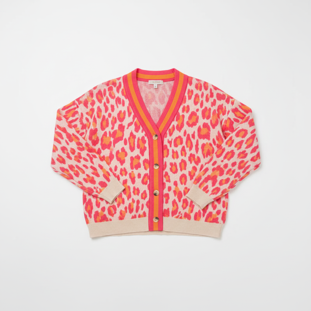 Lotte Leo Cardigan (Pink x Orange)