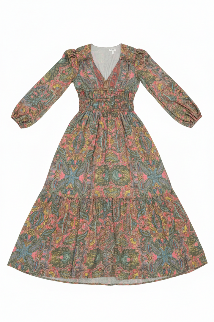Paris Paisley Print Boho Dress