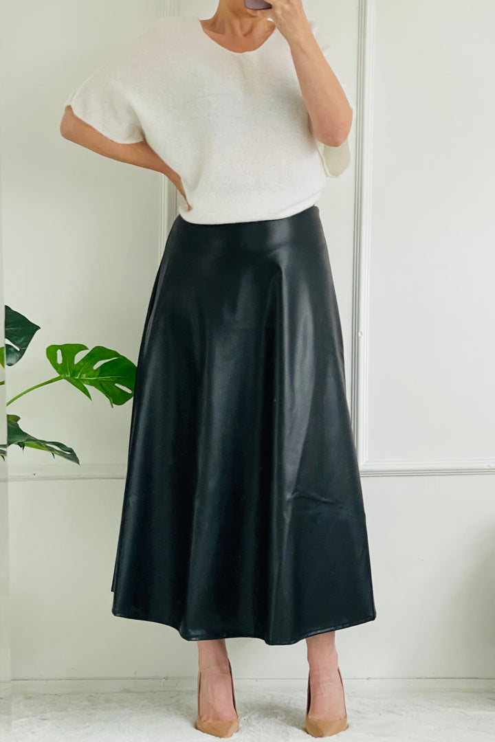 Roxie Pleather Maxi Skirt | Black