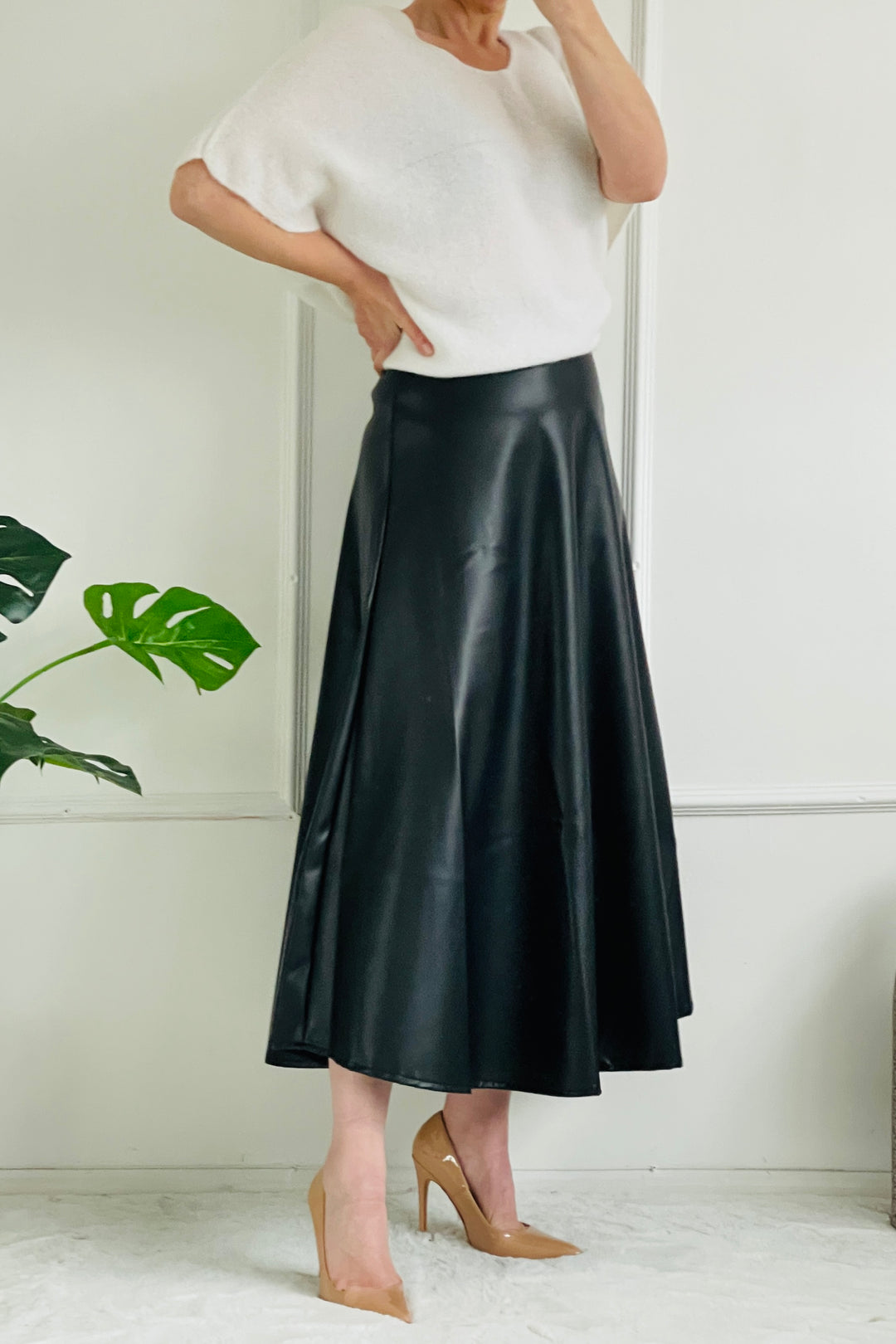 Roxie Pleather Maxi Skirt | Black