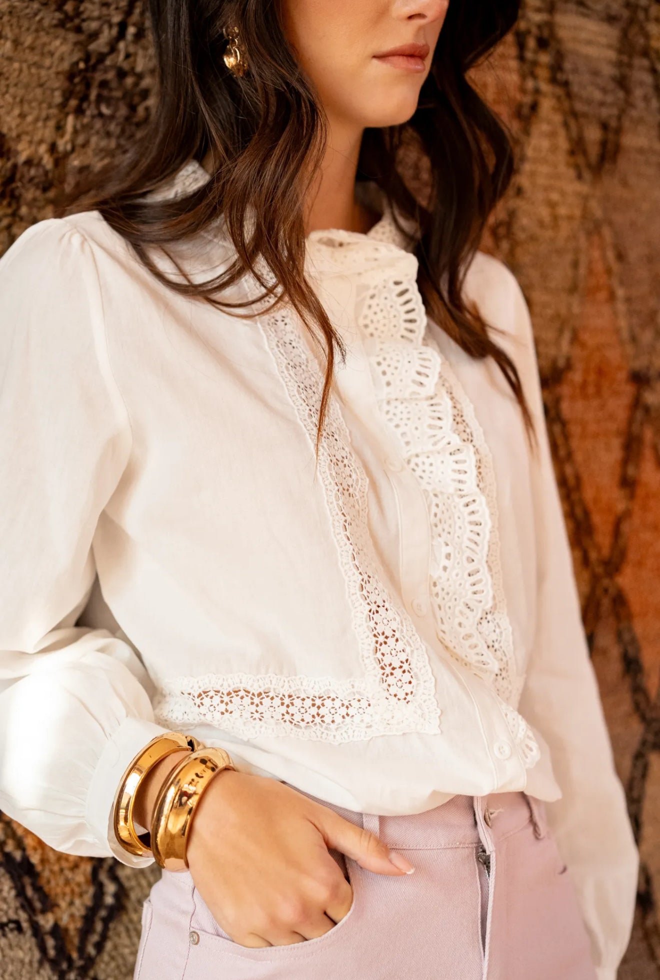Bobbi Scallop Broderie Detail Blouse