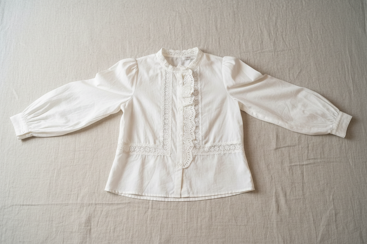 Bobbi Scallop Broderie Detail Blouse