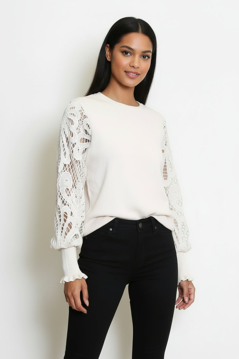 Molly Crochet Sleeve Jumper - colours to choose