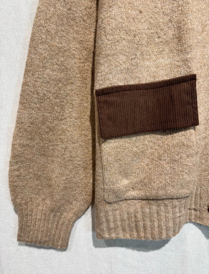 Janet Taupe Wool Blend Mix Cardigan Jacket