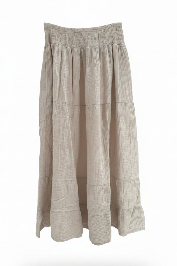 Nyla Cheesecloth Tiered Skirt(colours to choose)