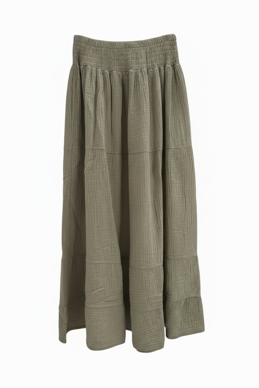 Nyla Cheesecloth Tiered Skirt(colours to choose)