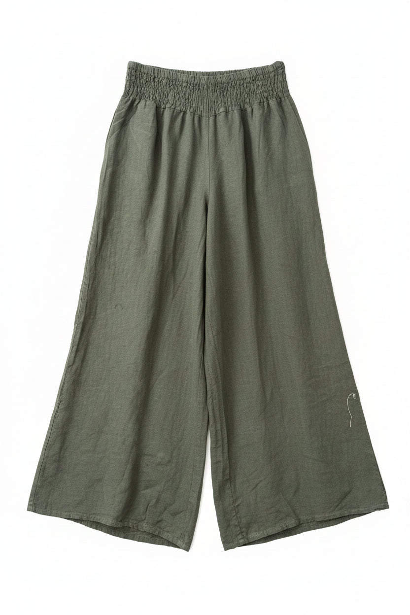 Emily Palazzo Wide Leg Linen Trousers