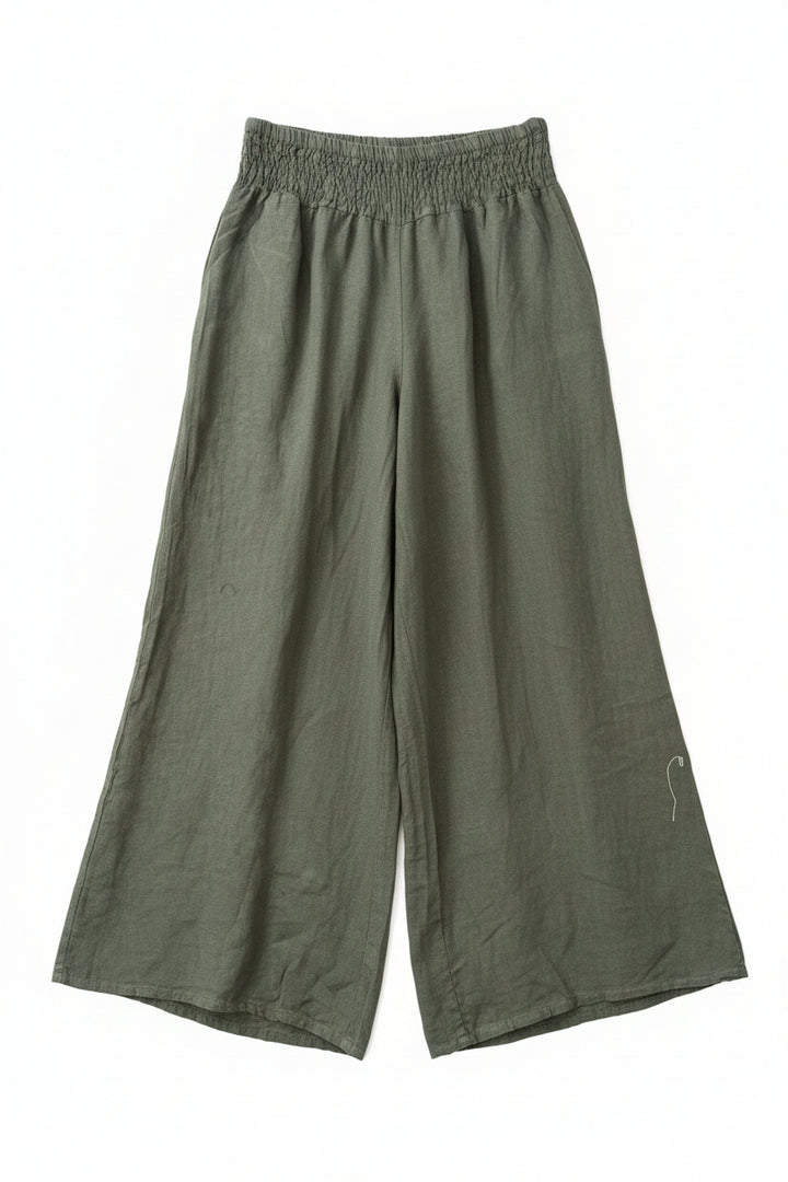 Emily Palazzo Wide Leg Linen Trousers