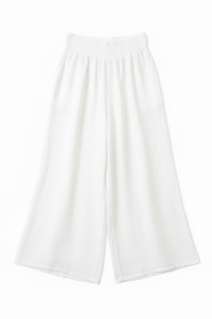 Emily Palazzo Wide Leg Linen Trousers