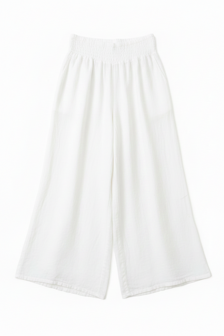 Emily Palazzo Wide Leg Linen Trousers