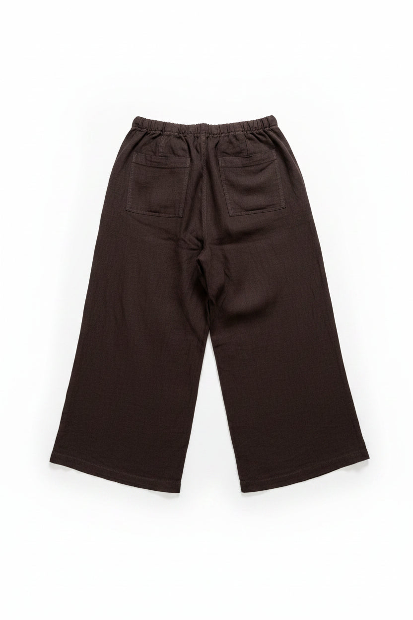 Riva Wide Leg 100% Linen Cropped Trousers