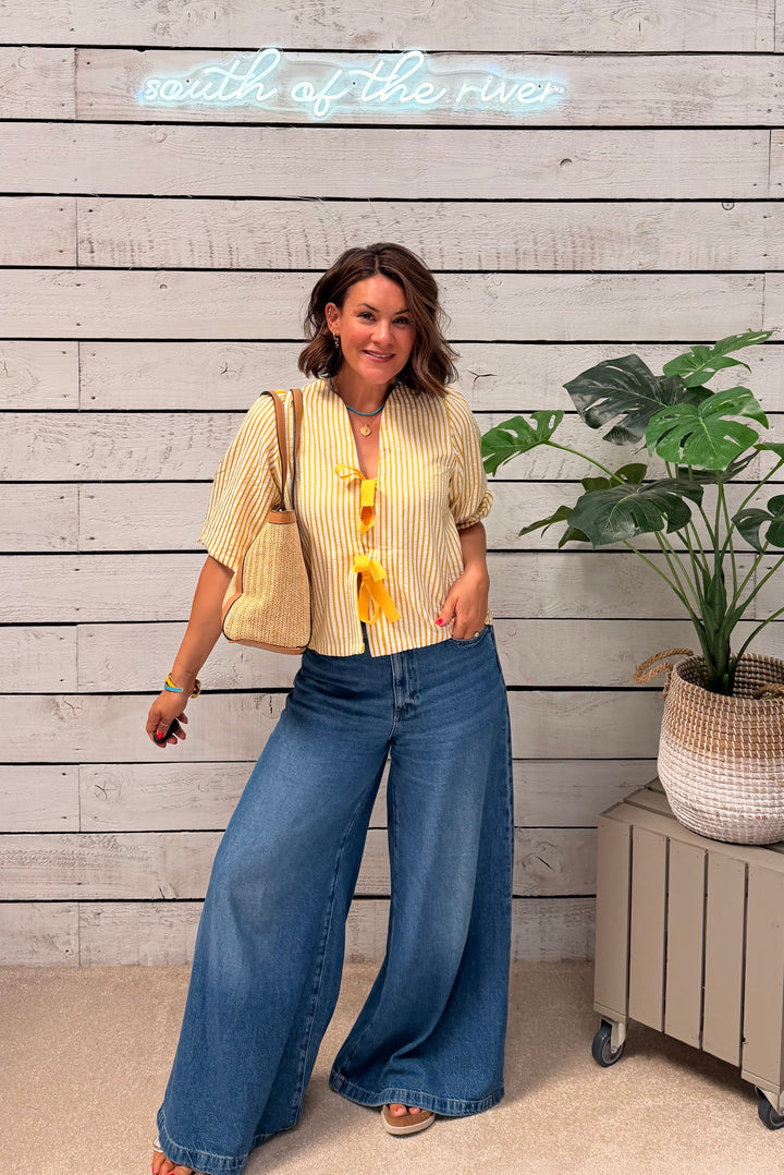 Sunny Tie Top Cotton Blouse