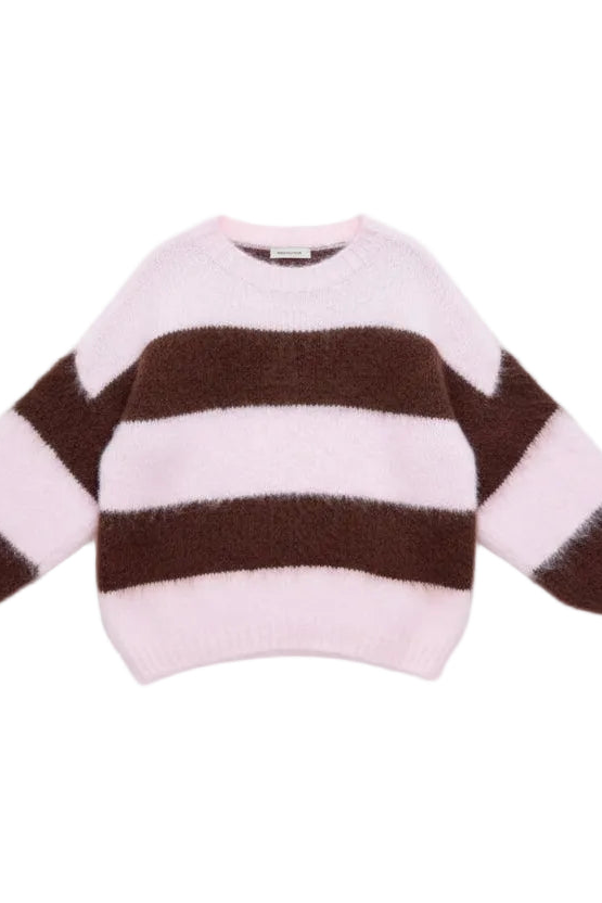 Breda Chunky Stripe Jumper (Pink & Brown)