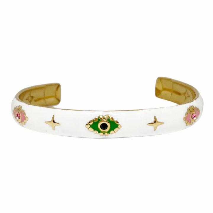 Ginny Amulet Eye Bangle | White