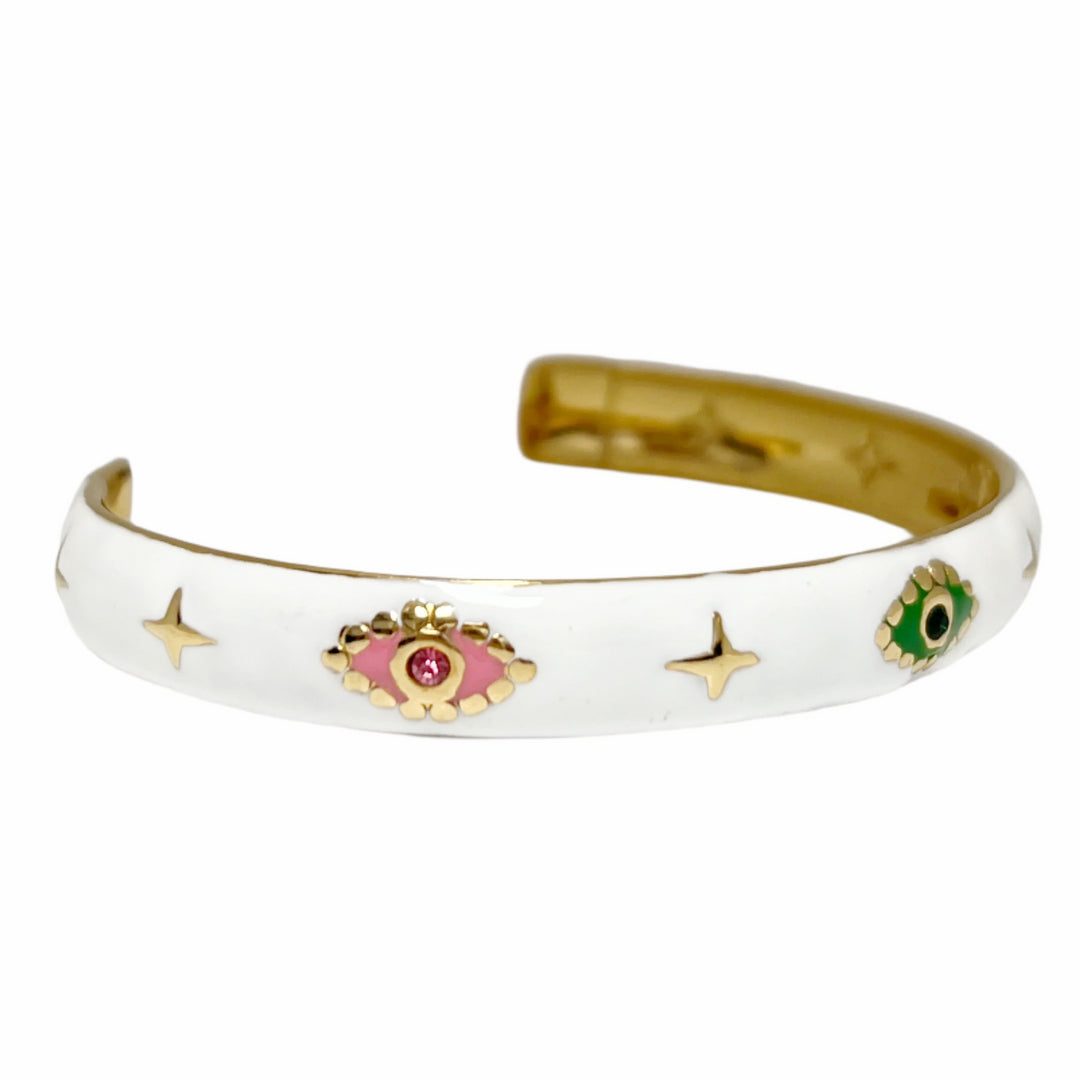 Ginny Amulet Eye Bangle | White