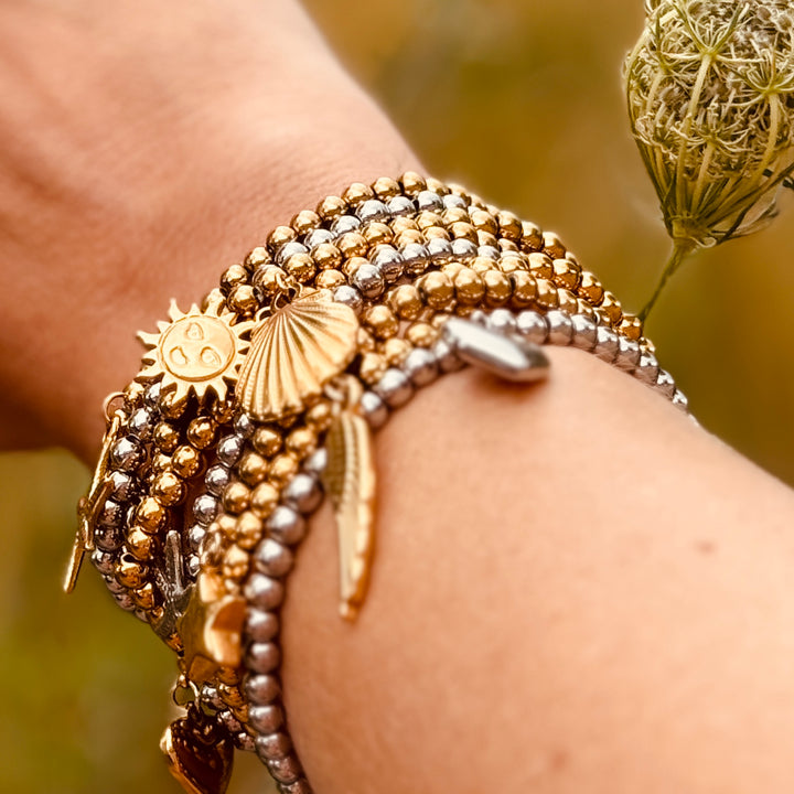 Boho Bead Charm Bracelet