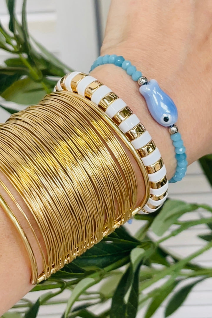 Boho Bead Friendship Fish Bracelet | Blue