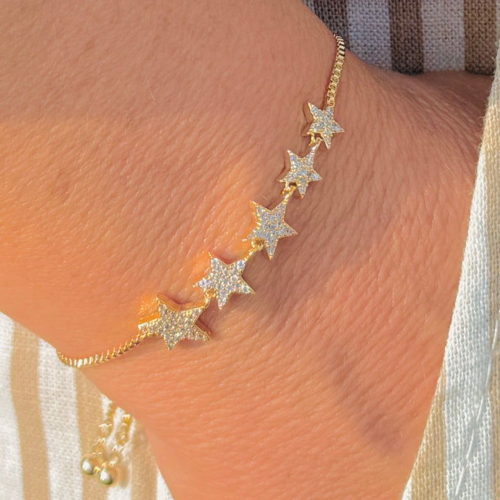 Shooting Star Diamonte Friendship Bracelet