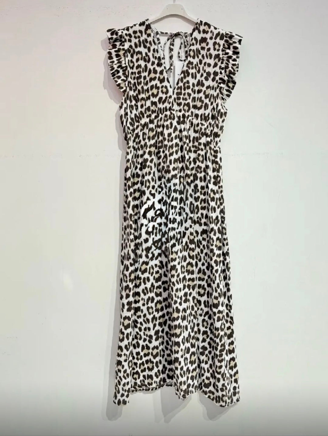 Ashton Cheesecloth Leopard Print Cotton Maxi Dress