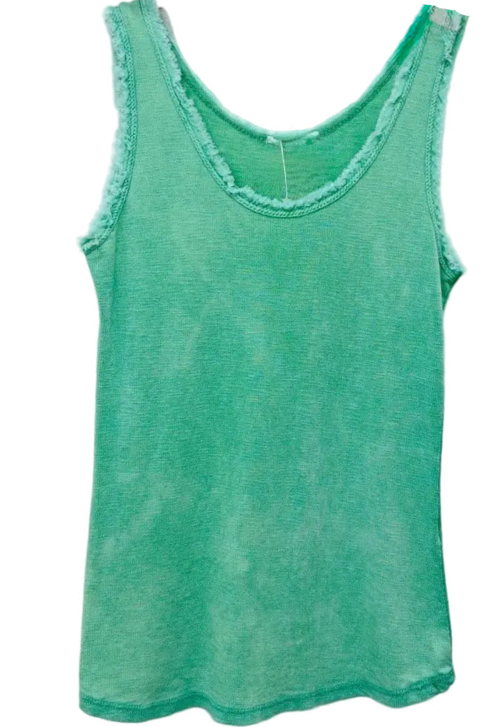 Una Rib Cotton Vest Top (Neon Coral, Pink or Green)