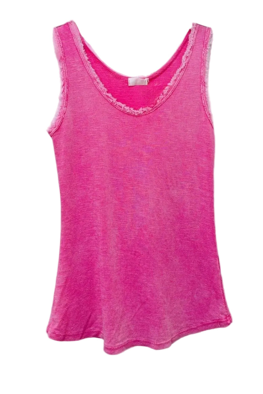 Una Rib Cotton Vest Top (Neon Coral, Pink or Green)