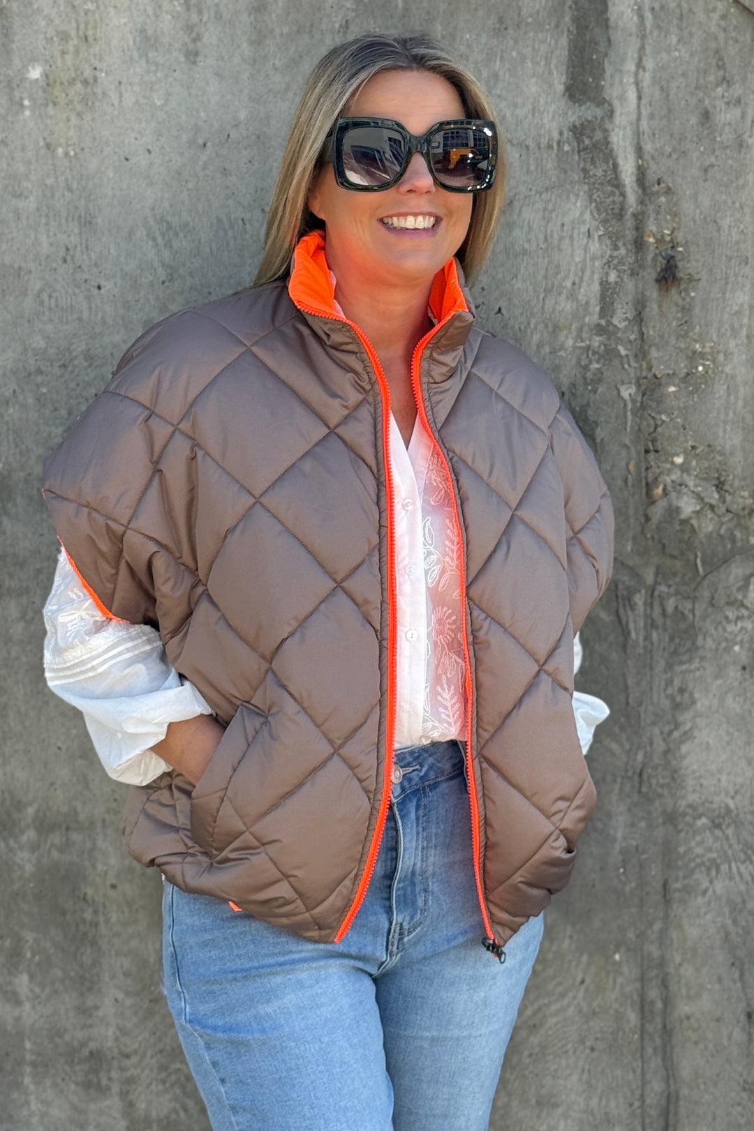 Macy Neon Sleeveless Quilted Gilet
