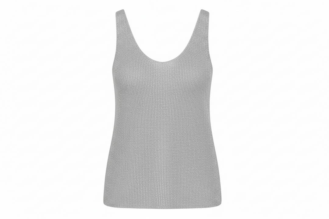 Billy Knitted Silver Vest Top