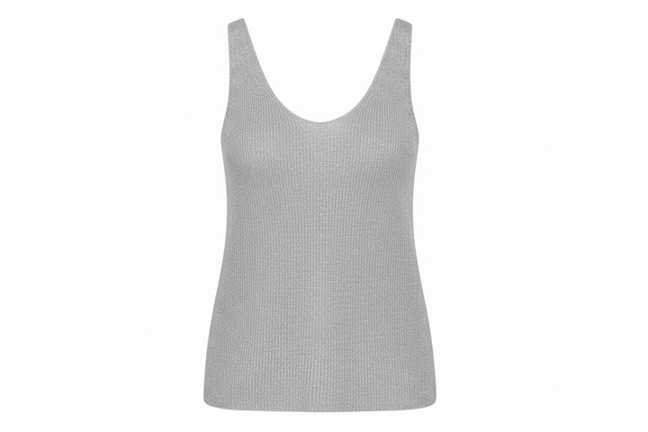 Billy Knitted Silver Vest Top
