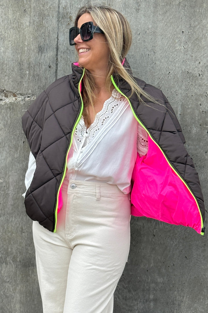 Macy Neon Sleeveless Quilted Gilet