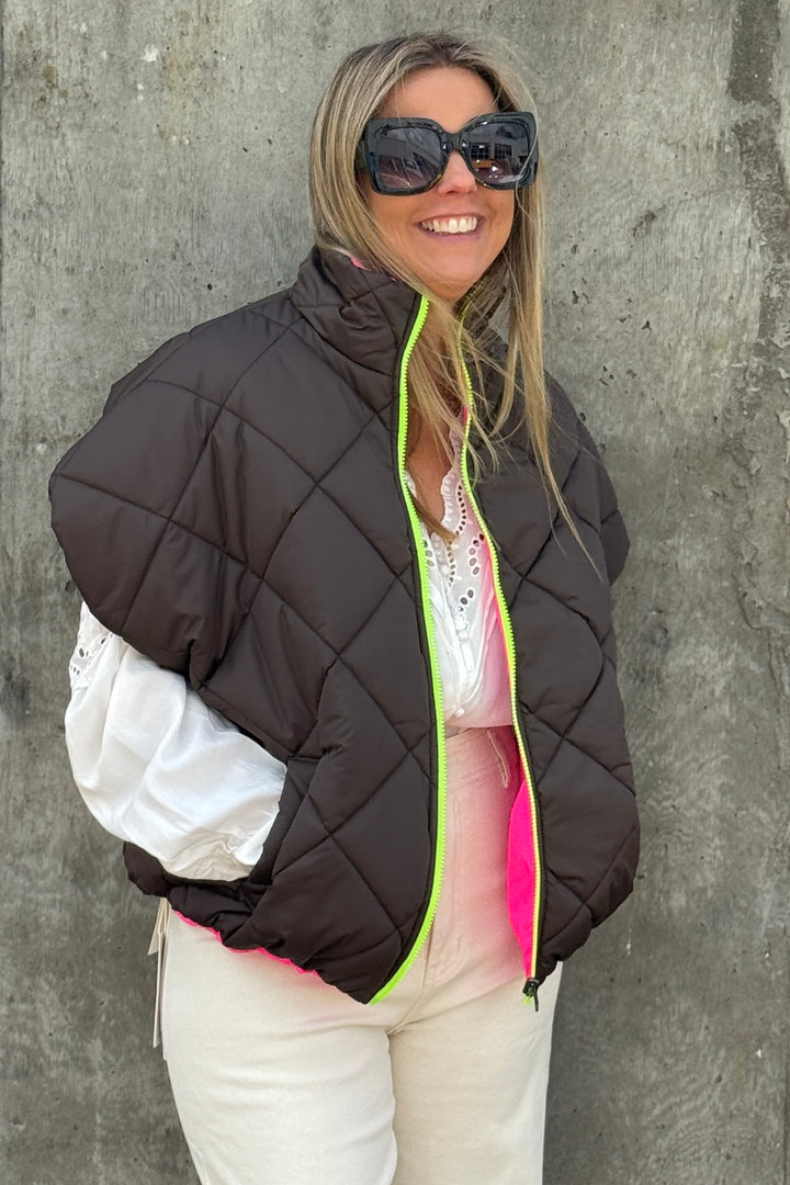 Macy Neon Sleeveless Quilted Gilet