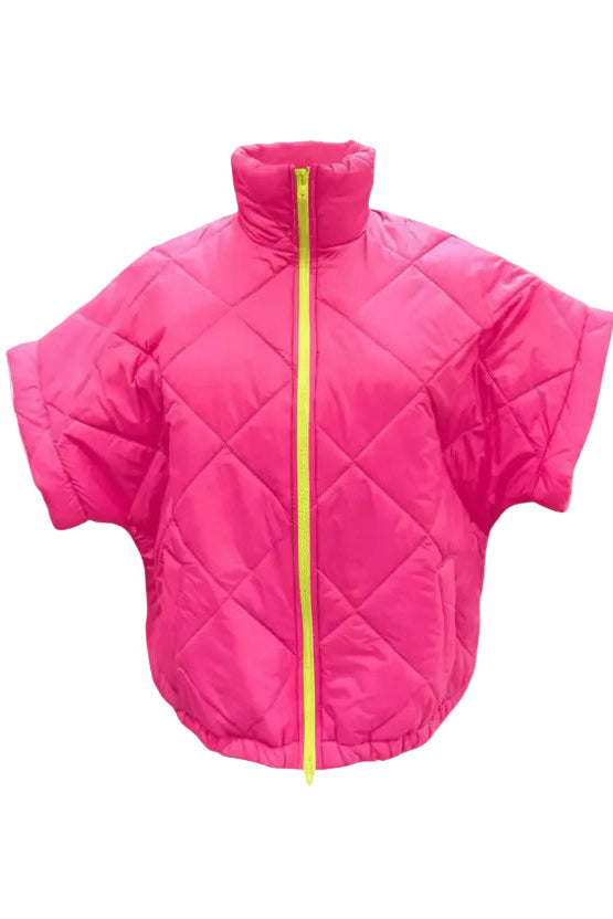 Samantha Neon Pink Sleeveless Quilted Gilet
