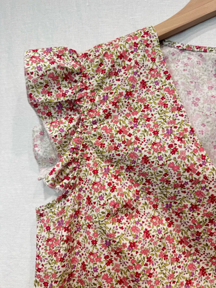 Deliah Ditsy Print Frill Cap Sleeve Top