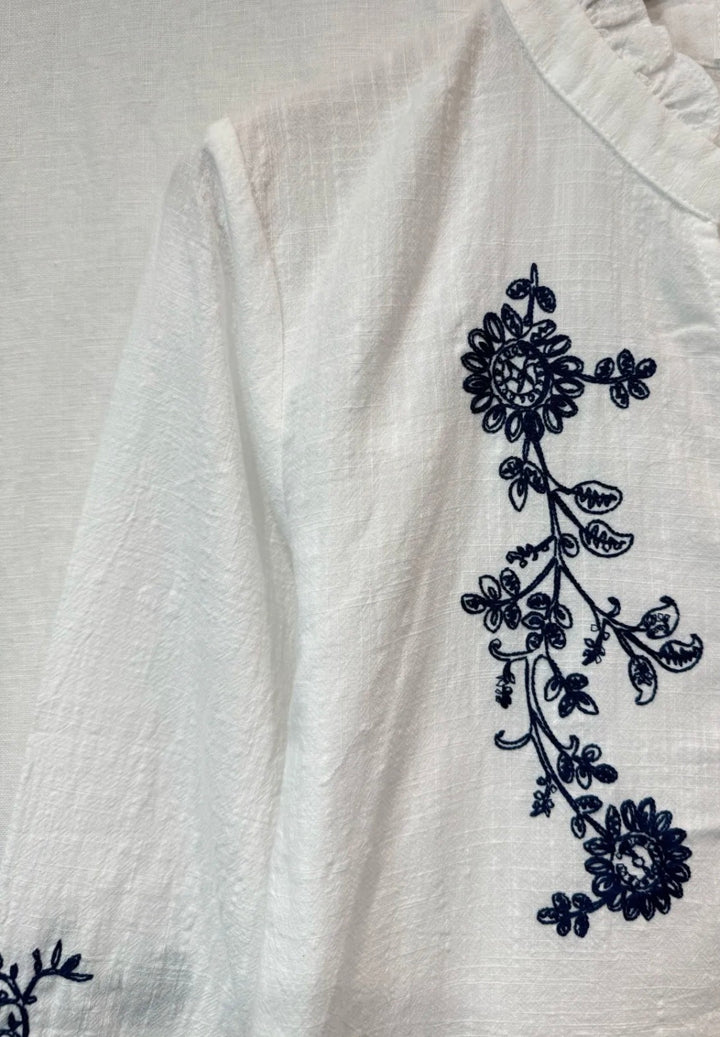 Iona Blue Embroidered Blouse