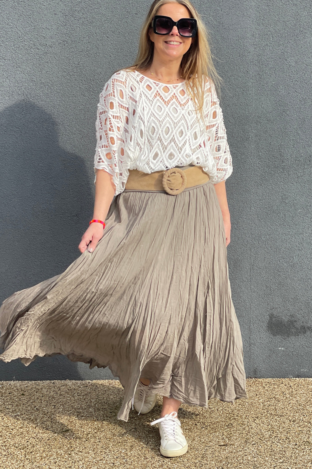 Antibes Cotton Maxi Skirt | Mocha