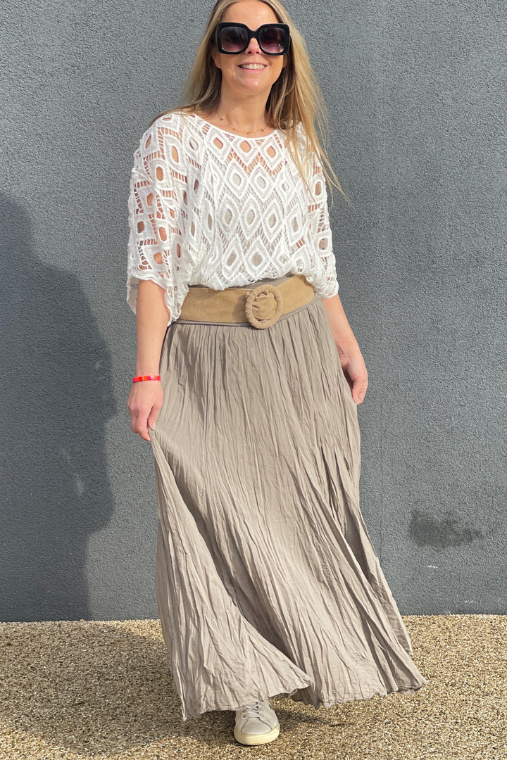 Antibes Cotton Maxi Skirt | Mocha