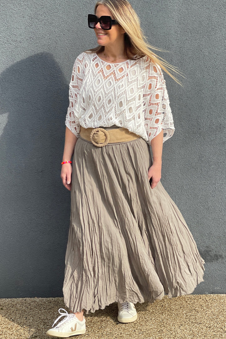 Antibes Cotton Maxi Skirt | Mocha