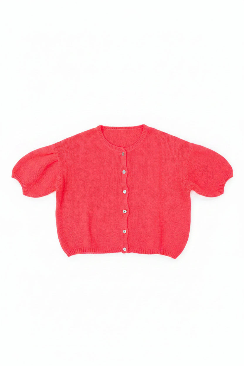 Toni Short Sleeve Cardigan (Red, Royal Blue, Khaki)