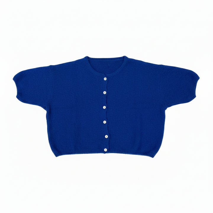 Toni Short Sleeve Cardigan (Red, Royal Blue, Khaki)