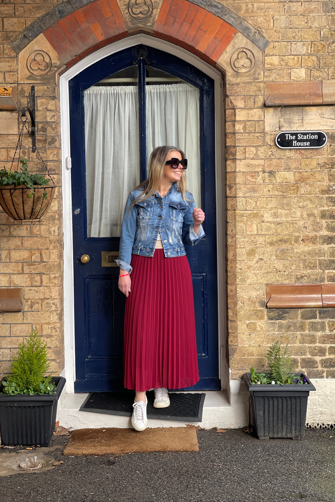 Pleated Maxi Skirt | Burgundy