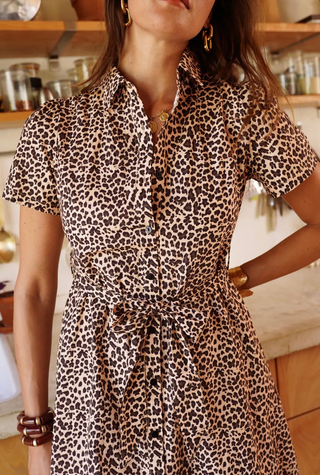 Freya Leopard Print Shirt Dress