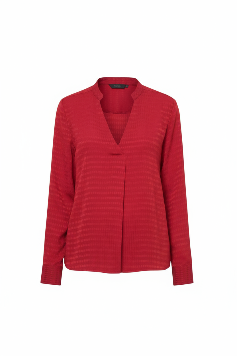 Larissa V Neck Red Blouse