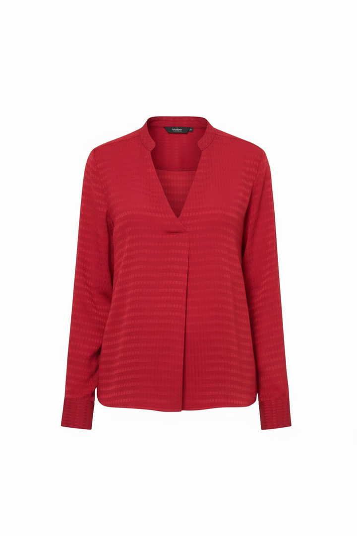 Larissa V Neck Red Blouse