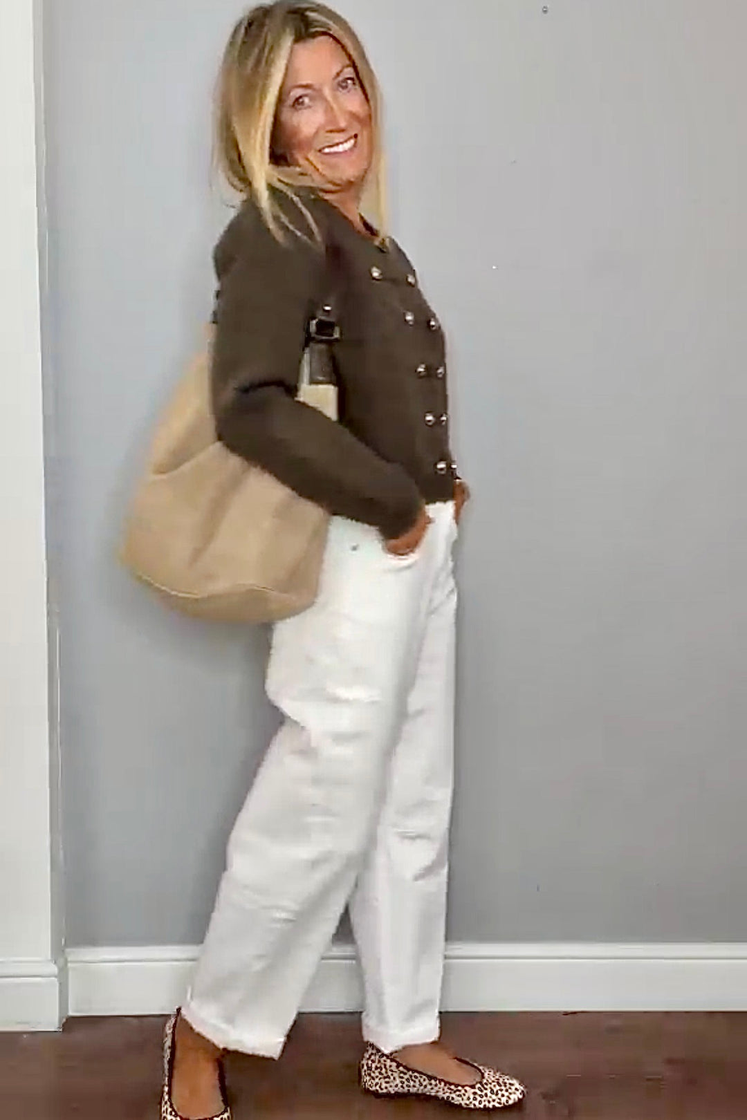Tasmin Military Khaki Zip Cardigan