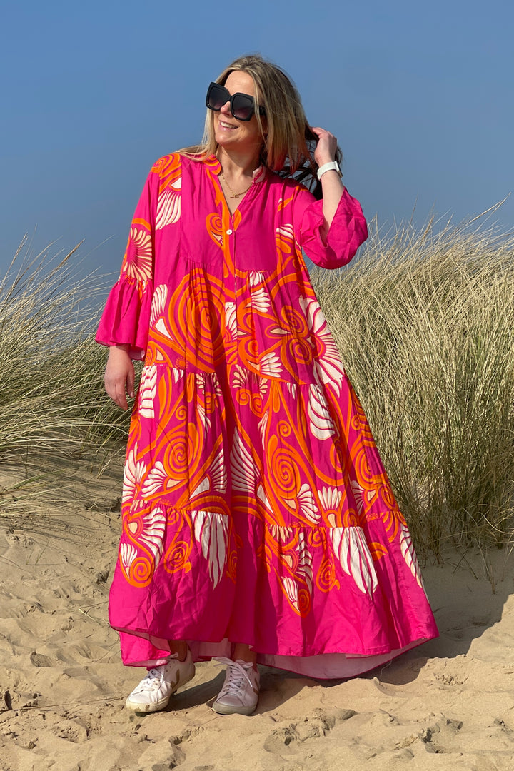 Mel Maxi Dress | Hot Pink x Coral