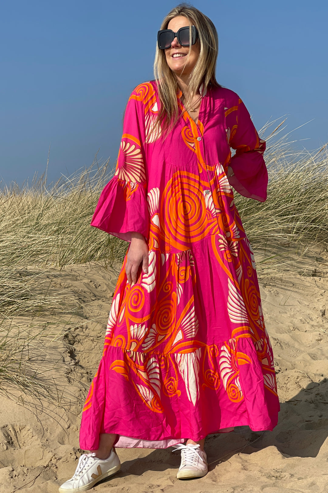 Mel Maxi Dress | Hot Pink x Coral