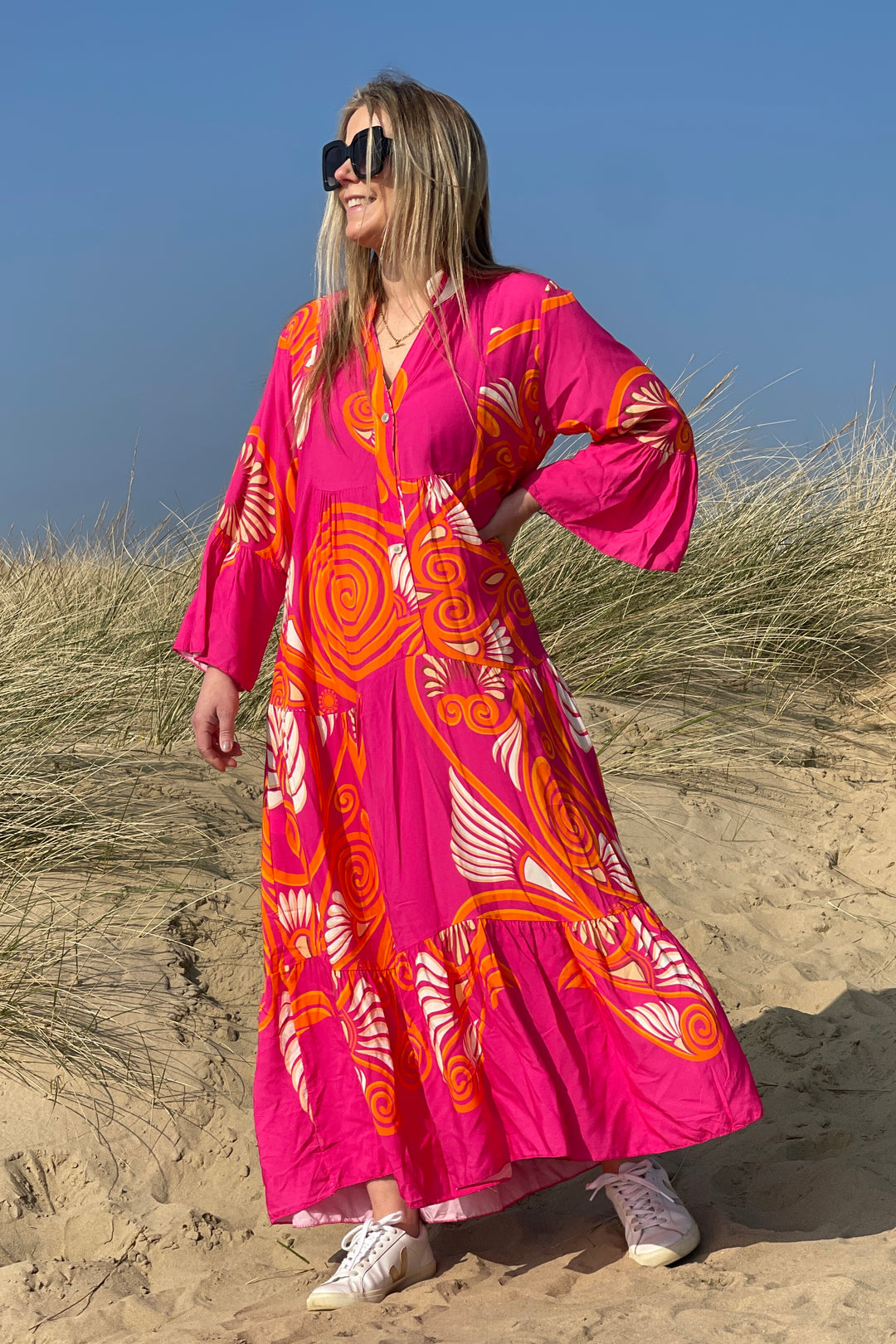 Mel Maxi Dress | Hot Pink x Coral