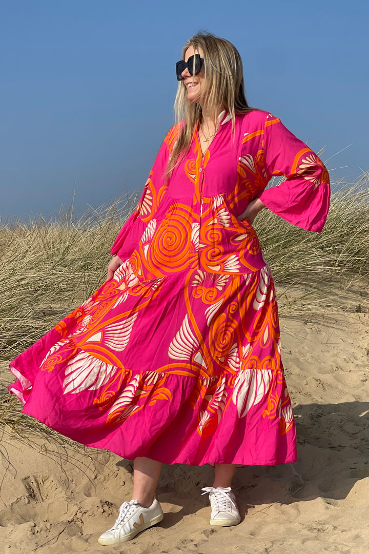 Mel Maxi Dress | Hot Pink x Coral